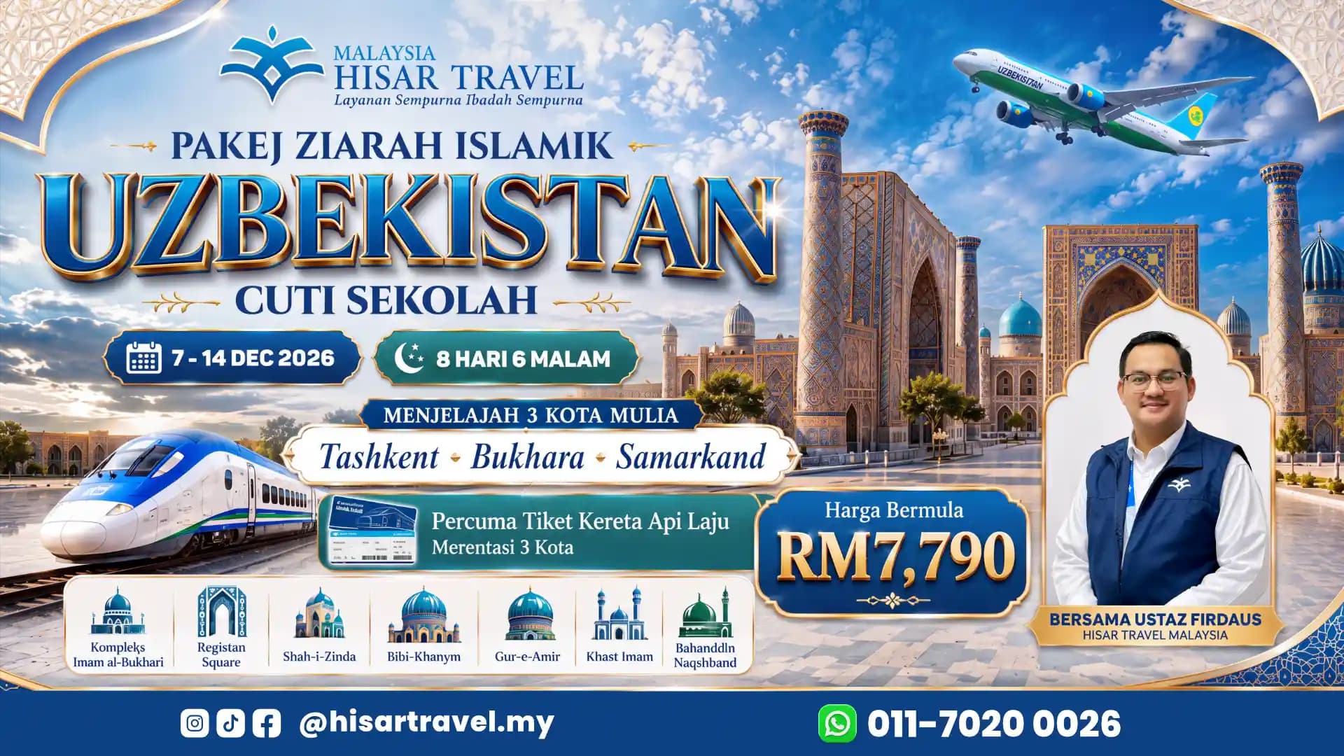 PAKEJ ZIARAH ISLAMIK UZBEKISTAN 07 DIS 2026